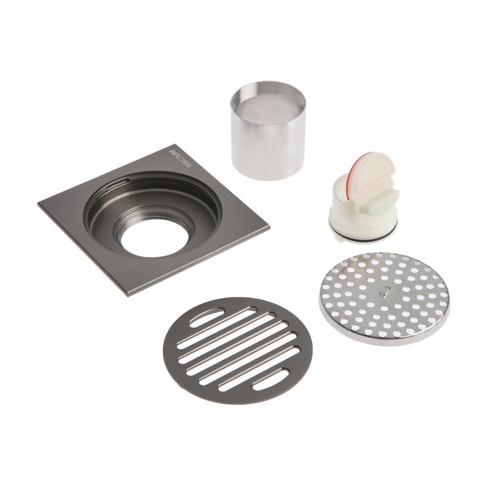 Трап AFLORN AF10510T-10, d=50 мм, вертикальный, 100х100 мм, латунь, графит