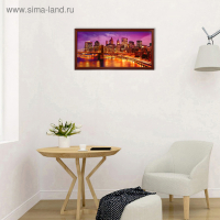 Картина "Город в огнях" 57х107 см