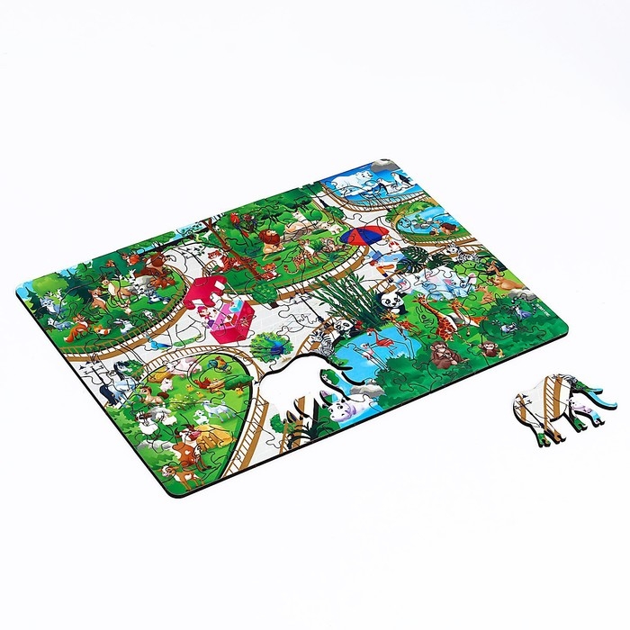 Пазл деревянный фигурный &laquo;Прогулка в зоопарке&raquo;, 58 элементов