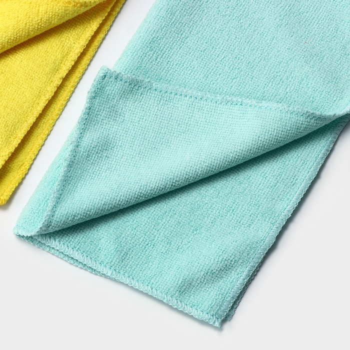 Салфетки универсальные Доляна, 220 г/м&sup2;, 5 шт, 30&times;30 см, микрофибра, с оверлоком, цвет МИКС