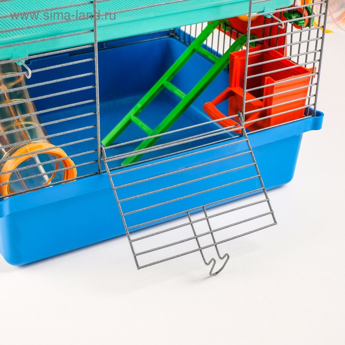 Клетка для грызунов Мини, двухъярусная, с полкой, домом и микс лабиринтов Клетка для грызунов Мини, двухъярусная, с полкой, домом и микс лабиринтов