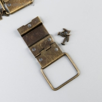 Петля накладная с упором угол открывания 90 градусов + гвозд. бронза набор 5 шт 4,8х2,4 см Петля накладная с упором угол открывания 90 градусов + гвозд. бронза набор 5 шт 4,8х2,4 см