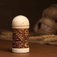 Солонка "Рябинка" (СОЛЬ), 4х9 см, береста Солонка "Рябинка" (СОЛЬ), 4х9 см, береста