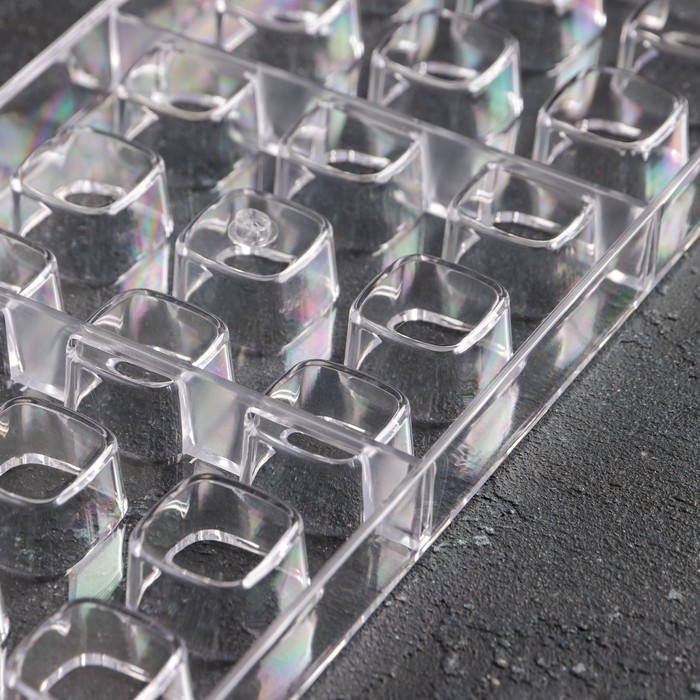 Форма для конфет и шоколада KONFINETTA &laquo;Куб&raquo;, 27,5&times;13,5&times;3 см, 21 ячейка 2,5&times;2,5 см, прозрачный
