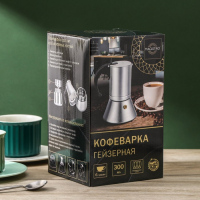 Кофеварка гейзерная Magistro Salem, на 6 чашек, 300 мл, индукция Кофеварка гейзерная Magistro Salem, на 6 чашек, 300 мл, индукция