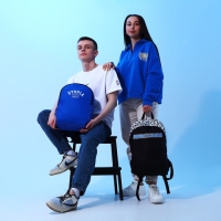 Рюкзак школьный текстильный Awesome, 46х30х10 см, вертикальный карман, цвет чёрный