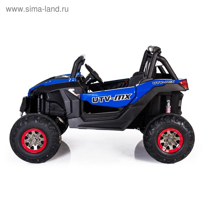 Электромобиль &laquo;БАГГИ&raquo;, полный привод 4WD, кожаное сиденье, цвет синий