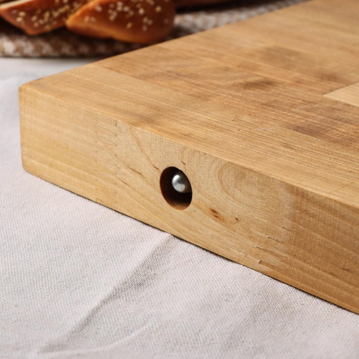 Доска разделочная Adelica &laquo;Профи&raquo;, 70&times;30&times;4 см, с металлическими стяжками и боковыми ручками, берёза