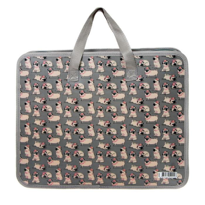 Папка с ручками А4, 335 х 265 х 60 мм, ErichKrause "Chilling Dog", 600 мкм, молния сверху, с принтом