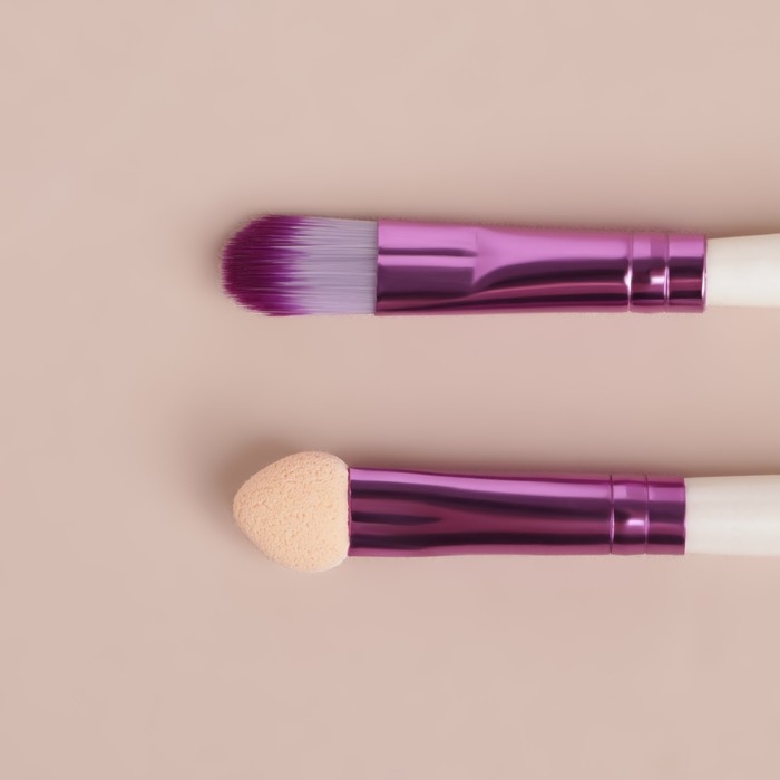 Набор кистей для макияжа, двусторонние, с аппликатором, 12,5 (&plusmn; 1) см, 2 шт, цвет МИКС