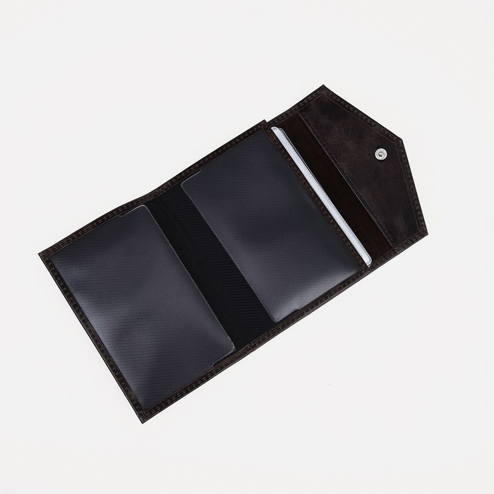 Обложка для автодокументов и паспорта TEXTURA, цвет чёрный