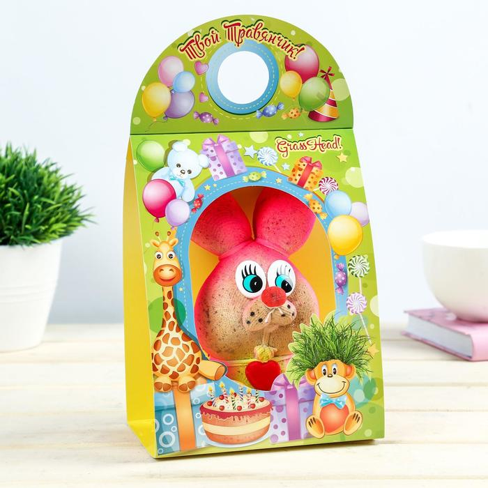 Растущий подарок травка "Заяц серый"