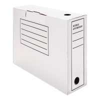 Короб архивный с клапаном А4, Calligrata, 100 мм, до 900 л, микрогофрокартон, белый Короб архивный с клапаном А4, Calligrata, 100 мм, до 900 л, микрогофрокартон, белый