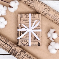 Бумага упаковочная, крафт "Газета", 70х100 см, 1 лист Бумага упаковочная, крафт "Газета", 70х100 см, 1 лист