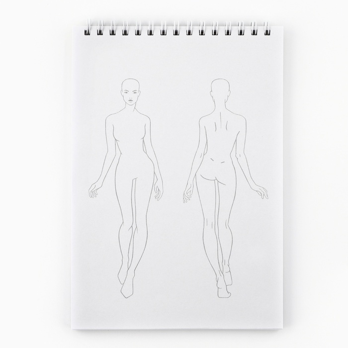 Скетчбук с шаблоном фигуры А5, 40 л &laquo;Девушка в пиджаке&raquo;