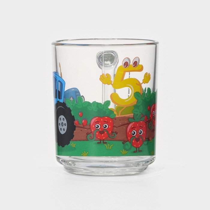Кружка &laquo;Синий трактор. Цифры&raquo;, 250 мл, d=7,2 см, h=9 см, стекло