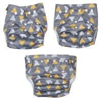 Многоразовый подгузник «Треугольники», 3-15 кг, цвет серый, Крошка Я Многоразовый подгузник «Треугольники», 3-15 кг, цвет серый, Крошка Я