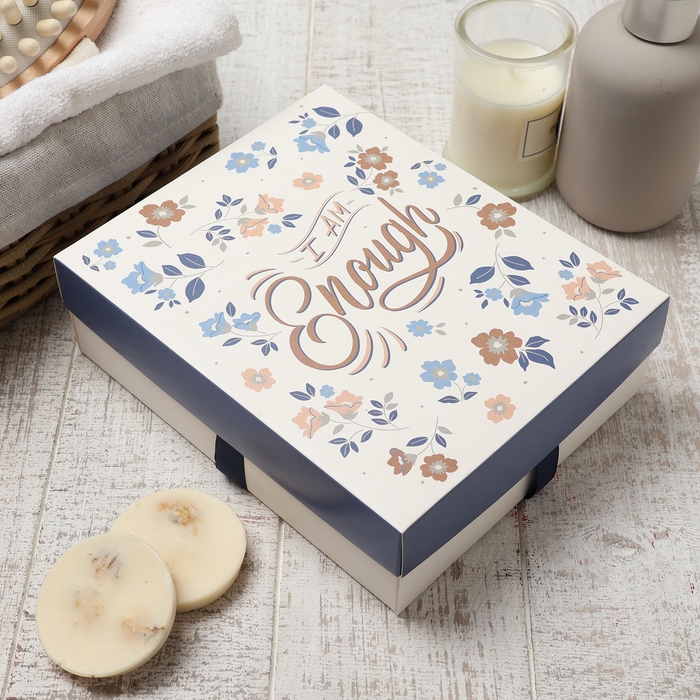 Набор махровых салфеток Набор махровых салфеток "Голубые цветы" 30х30 см -5шт, 100% хл, 340гр/м2