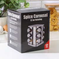 Набор для специй из стекла на подставке &laquo;Профи&raquo;, 100 мл, 19&times;20 см, 12 шт, цвет бронзовый