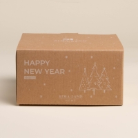 Салатник новогодний SL Home &laquo;С Новым Годом&raquo;, 850 мл, d=15,5 см, керамика, цвет белый