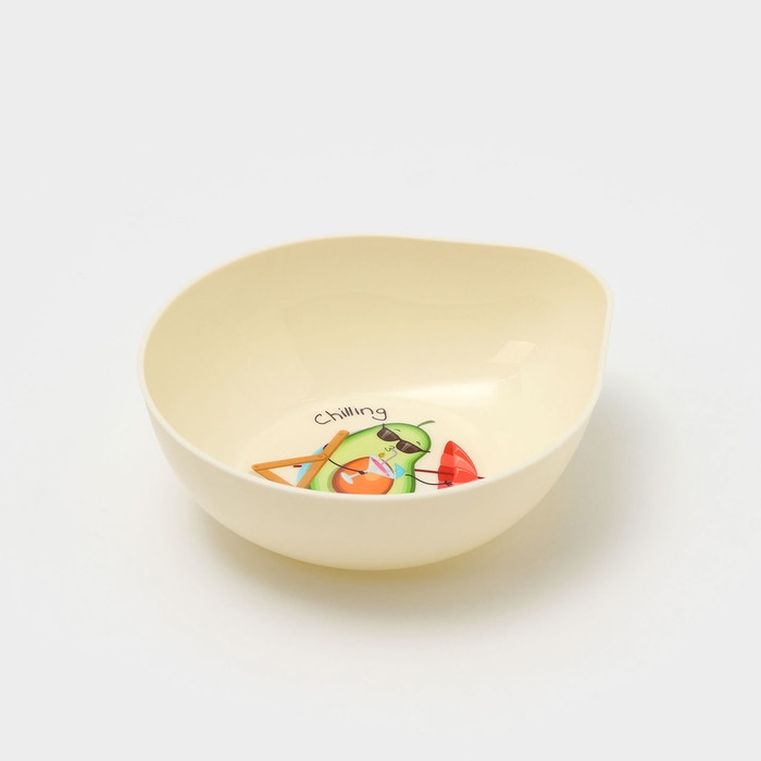 Контейнер для продуктов &laquo;Авокадо&raquo;, 400 мл, 15.5&times;13.5&times;4.5 см, цвет светло-бежевый, рисунок МИКС