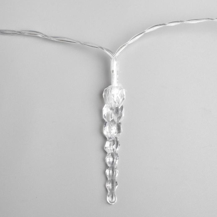 Гирлянда «Нить» 3 м с насадками «Сосульки 7.5 см», IP20, прозрачная нить, 20 LED, батарейки AAх3 (нет в комплекте), свечение мульти Гирлянда «Нить» 3 м с насадками «Сосульки 7.5 см», IP20, прозрачная нить, 20 LED, батарейки AAх3 (нет в комплекте), свечение мульти