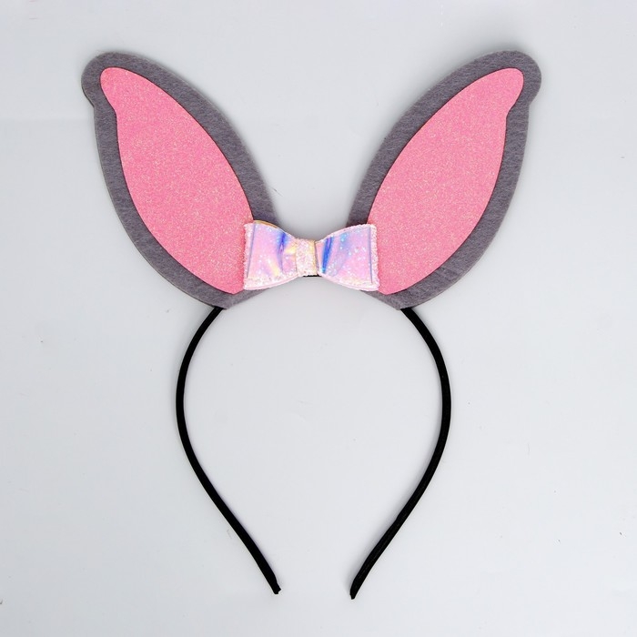 Новый год! Ободок для волос карнавальный &laquo;Блестящая&raquo;, ушки зайчика