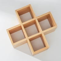 Набор банок стеклянных для сыпучих продуктов с бамбуковыми крышками &laquo;Эко&raquo;, 350 мл, на подставке, 5 шт