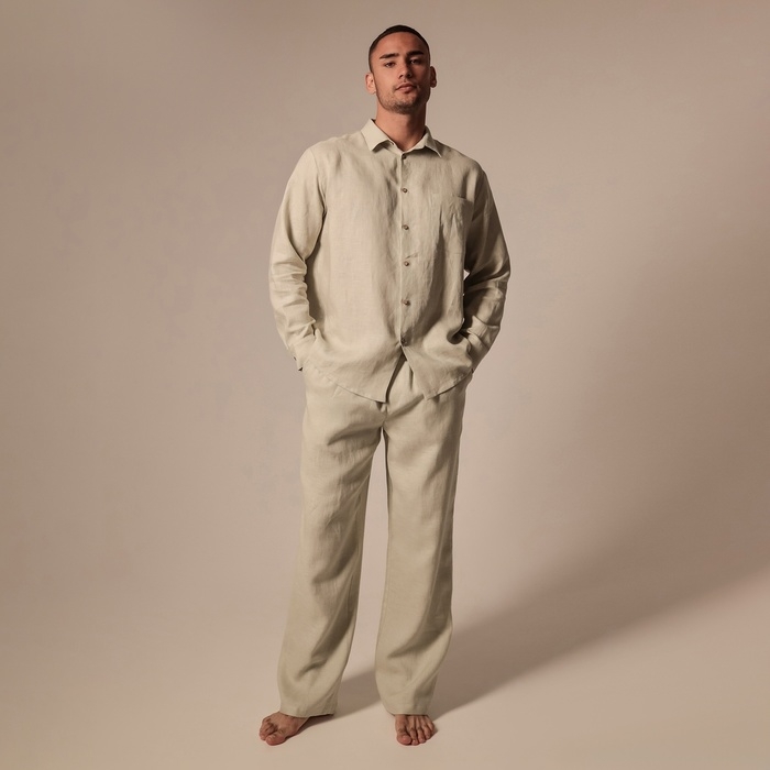 Костюм мужской домашний (рубашка с длинным рукавом и брюки) SL HOME р. S, светло-зеленый Костюм мужской домашний (рубашка с длинным рукавом и брюки) SL HOME р. S, светло-зеленый