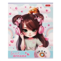 Тетрадь 40 листов в клетку "Девочка-кошка", обложка мелованный картон, блок офсет 65г/м2, МИКС Тетрадь 40 листов в клетку "Девочка-кошка", обложка мелованный картон, блок офсет 65г/м2, МИКС