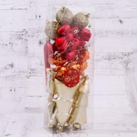 Набор украшений пластик 18 шт "Уют" золото красный