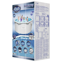 Бассейн стальной Hydrium, 300 х 120 см, песчаный фильтр-насос, лестница, подстилка, тент, 56566 Bestway