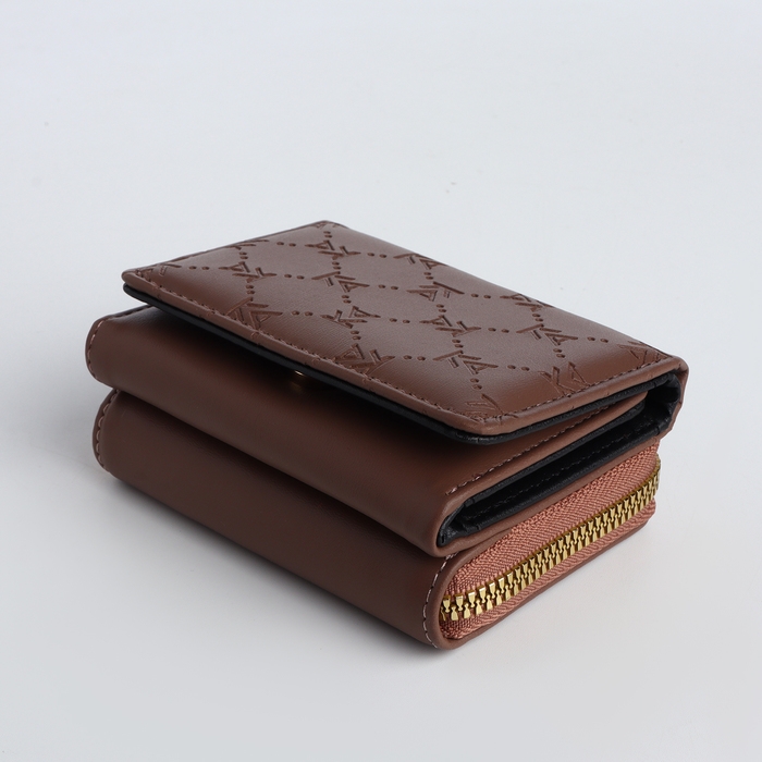 Кошелёк женский на кнопке, цвет коричневый Кошелёк женский на кнопке, цвет коричневый