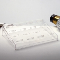 Подставка под кольца 16 мест, 13&times;9&times;3 см, оргстекло 2 мм, В ЗАЩИТНОЙ ПЛЁНКЕ