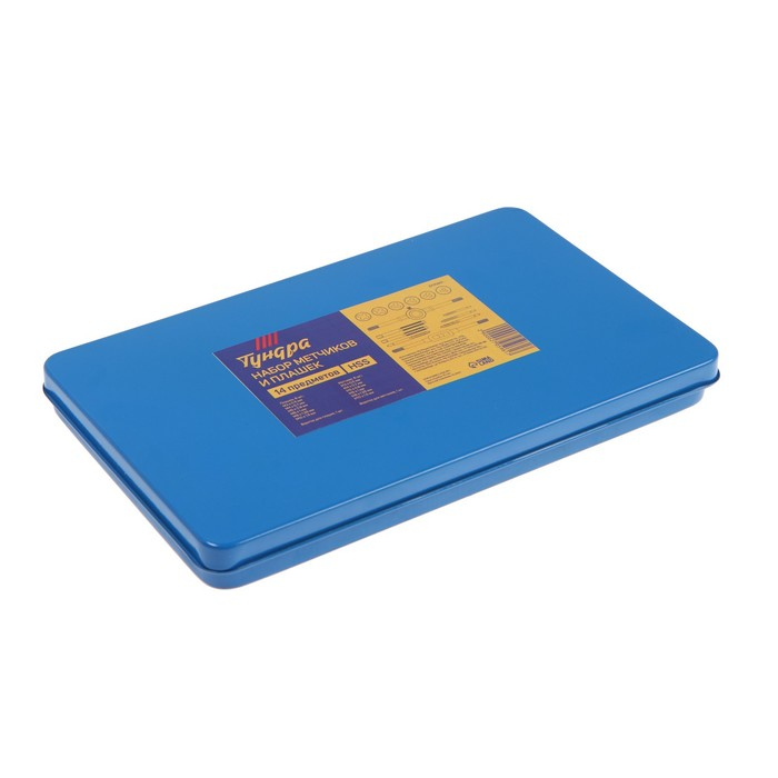 Набор метчиков и плашек ТУНДРА, М3 - М10, 14 предметов Набор метчиков и плашек ТУНДРА, М3 - М10, 14 предметов