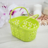 Корзина для хранения с ручками &laquo;Полянка&raquo;, 20&times;13,5&times;10 см, цвет МИКС