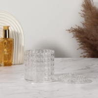 Органайзер для хранения, 1 секция, с крышкой, d = 10 &times; 12,5 см, цвет прозрачный