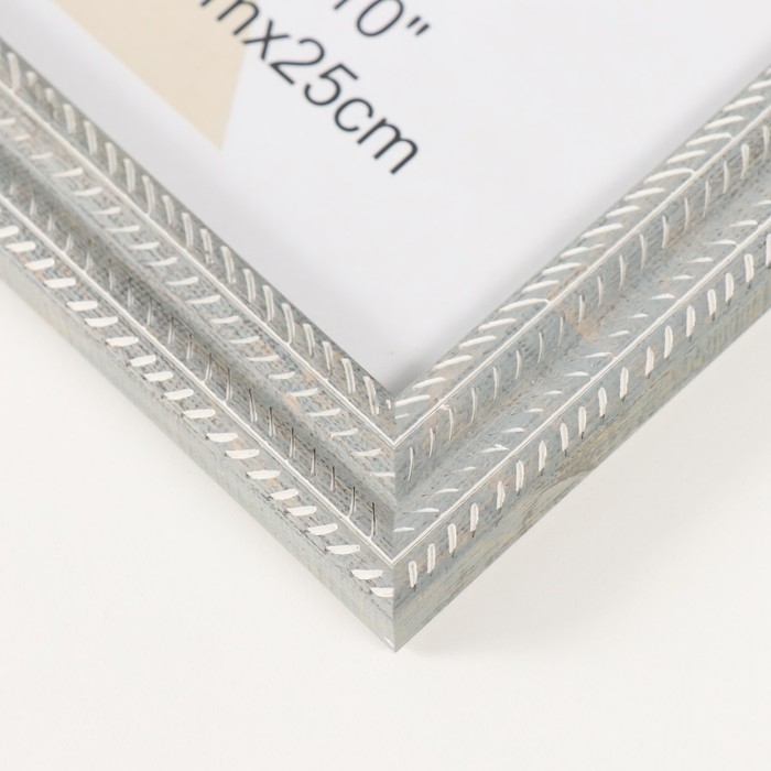 Фоторамка пластик 20х25 см "Двойная коса" серая 22,4х27,4х1,1 см