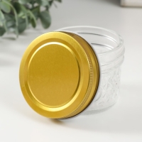 Банка для свечей стекло с крышкой "Ромбы" прозрачная 100 мл 7х7х5,5 см