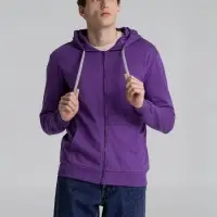 Толстовка на молнии с капюшоном Unit Siverga, фиолетовая, размер XL