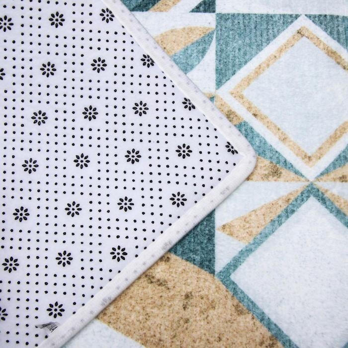 Коврик для ванной Доляна &laquo;Тори&raquo;, 45&times;120 см, цвет зелёно-жёлтый