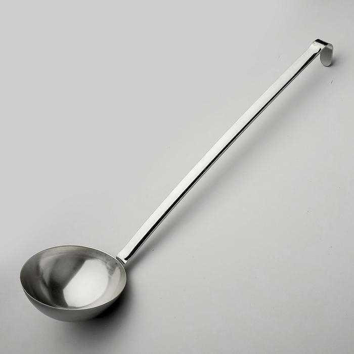 Половник «Кулинар», 250 мл, длина ручки=34,5 см, толщина=2 мм, упрощённая обработка Половник «Кулинар», 250 мл, длина ручки=34,5 см, толщина=2 мм, упрощённая обработка