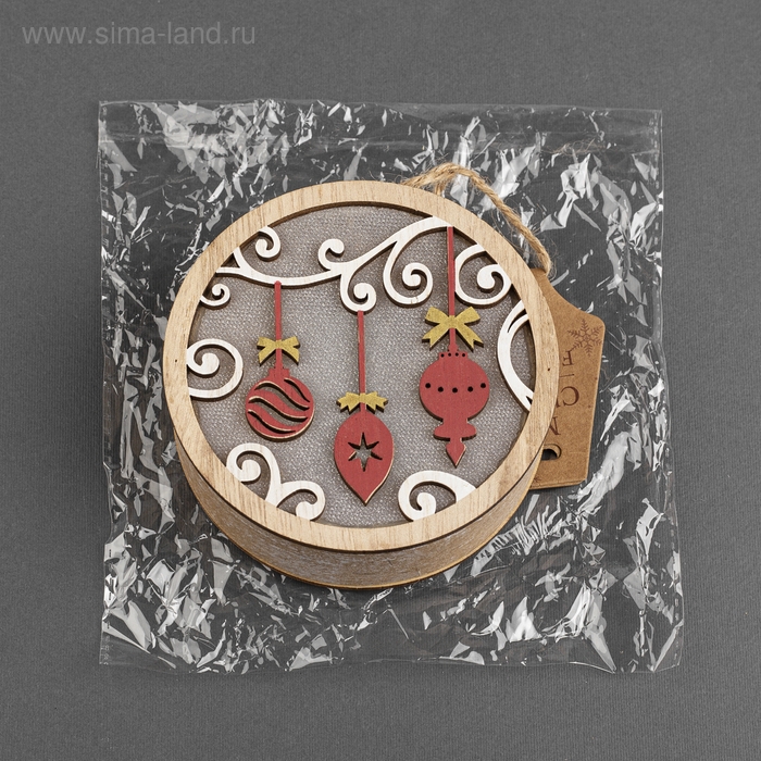 Ёлочная игрушка &laquo;Новогодние игрушки&raquo;, батарейки АААх2 (не в комплекте), свечение тёплое белое