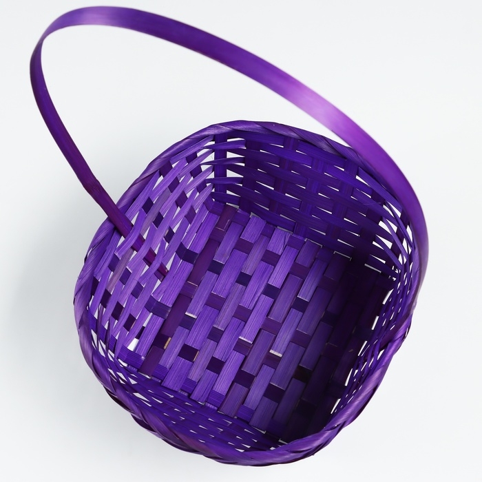 Набор корзин плетеных, D19x9/32 см, D22x9,5/34 см, D25x10/36 см, 3шт, фиолетовые, бамбук Набор корзин плетеных, D19x9/32 см, D22x9,5/34 см, D25x10/36 см, 3шт, фиолетовые, бамбук