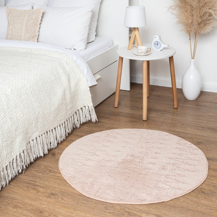 Ковер Этель "Zig-Zag" &Oslash; 100 см, бежевый,  70% хлопок, 30% п/э, 1500 г/м2