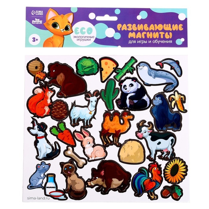 Развивающие магниты &laquo;&lrm;Кто что ест&raquo;&lrm;