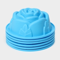 Набор форм для выпечки Доляна «Роза», силикон, 8×3,5 см, 6 шт, цвет МИКС Набор форм для выпечки Доляна «Роза», силикон, 8×3,5 см, 6 шт, цвет МИКС