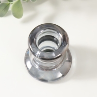 Подсвечник стекло на 1 свечу "Лучано" d=2,2 см прозрачный серый 5,5х5,2х5,3 см