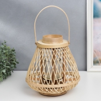 Подсвечник дерево на 1 свечу "Плетение" 25х25х25 см Подсвечник дерево на 1 свечу "Плетение" 25х25х25 см