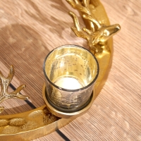 Подсвечник на 4 свечи "Рожки" алюминий 30х30х10 см Подсвечник на 4 свечи "Рожки" алюминий 30х30х10 см